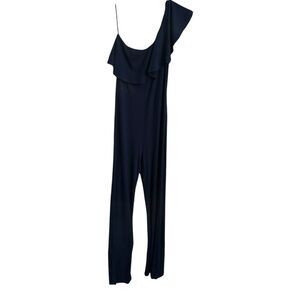 Honey Punch One Shoulder Jumpsuit Navy Small